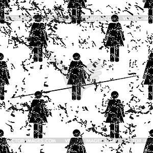 Woman pattern, grunge, monochrome - vector clipart