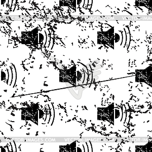 Loudspeaker pattern, grunge, monochrome - vector image