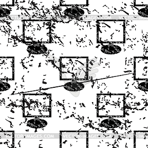 Monitor pattern, grunge, monochrome - vector clip art