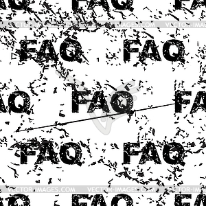 FAQ pattern, grunge, monochrome - white & black vector clipart