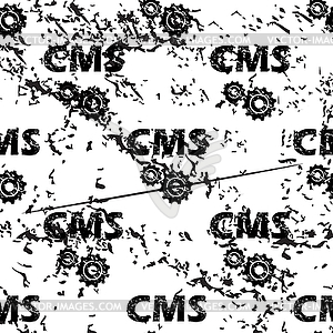 CMS settings pattern, grunge, monochrome - vector clip art