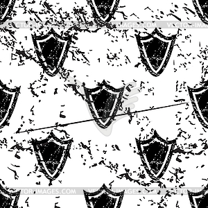 Shield pattern, grunge, monochrome - vector clipart