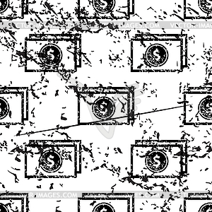 Dollar banknote pattern, grunge, monochrome - vector clip art