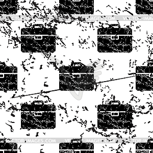 Briefcase pattern, grunge, monochrome - vector clipart