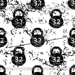 Dumbbell pattern, grunge, monochrome - vector clip art