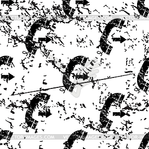 Outgoing call pattern, grunge, monochrome - vector image