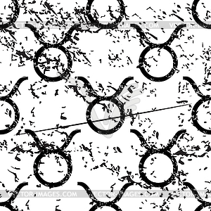 Taurus pattern, grunge, monochrome - vector image