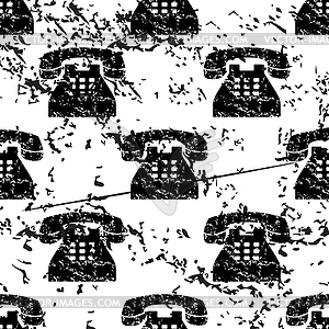 Telephone pattern, grunge, monochrome - vector clipart