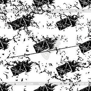 Burning envelope pattern, grunge, monochrome - vector image