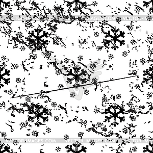 Snow pattern, grunge, monochrome - vector image