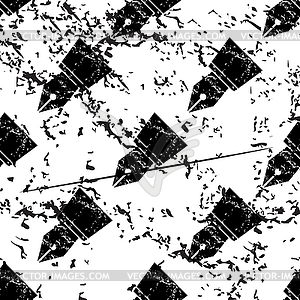 Ink pen pattern, grunge, monochrome - vector image