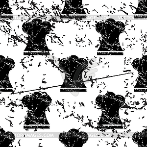 Chef hat pattern, grunge, monochrome - vector clip art