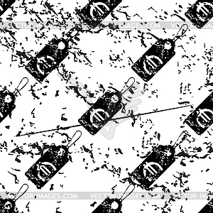 Euro price pattern, grunge, monochrome - vector image