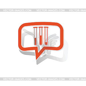 Experiment message sticker, orange - vector image