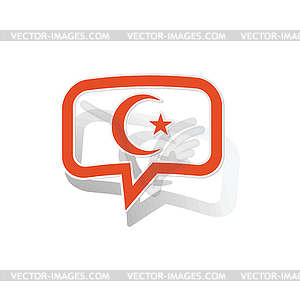 Turkey symbol message sticker, orange - vector clipart