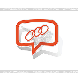 Сеть стикер сообщение, оранжевый - изображение в векторе