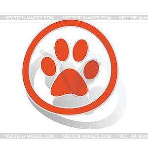 Животное знак стикер, оранжевый - векторизованное изображение клипарта
