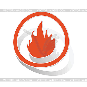 Fire sign sticker, orange - vector clipart