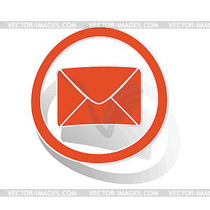 Письмо знак стикер, оранжевый - иллюстрация в векторе