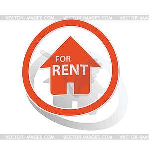 Rental house sign sticker, orange - vector clipart