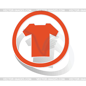 Футболка знак стикер, оранжевый - векторный клипарт