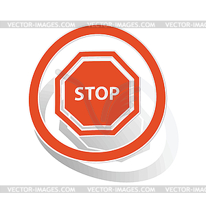 STOP sign sticker, orange - vector image