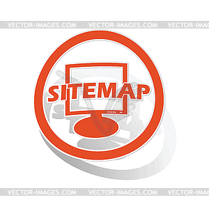 Sitemap sign sticker, orange - vector clipart