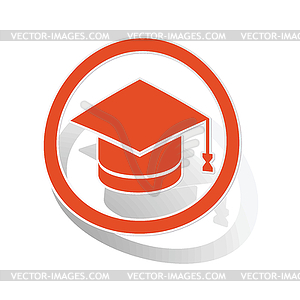 Graduation sign sticker, orange - royalty-free vector image