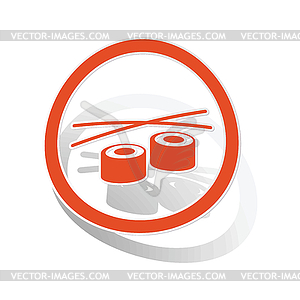 Sushi sign sticker, orange - vector image