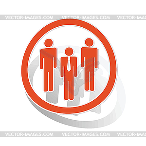 Work group sign sticker, orange - vector clip art