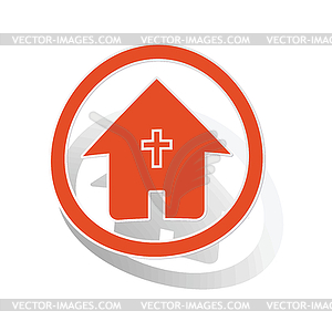 Christian house sign sticker, orange - vector clip art