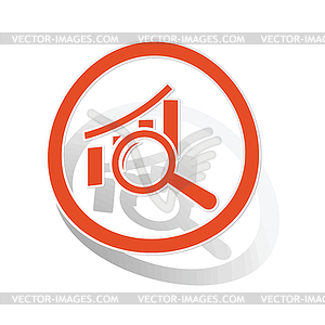 Graphic details sign sticker, orange - vector clipart