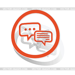 Answering sign sticker, orange - vector EPS clipart