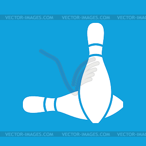 Bowling pins icon, simple - royalty-free vector image