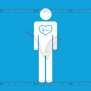 Cardiological state icon, simple - vector image