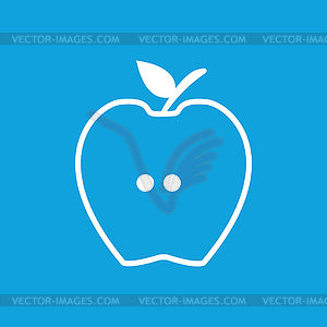 Apple half icon, simple - vector clipart