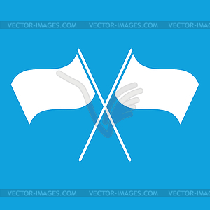 Two flags icon, simple - vector clip art