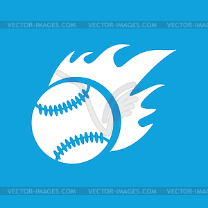 Hot baseball icon, simple - vector clip art