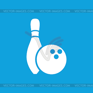 Bowling icon 2, simple - vector clip art