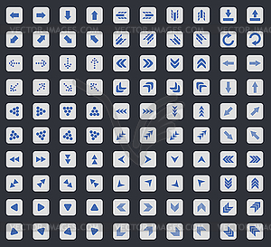 Arrow icon set, square - vector image