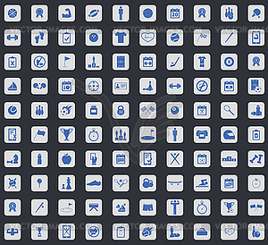Sport icon set, square - vector image