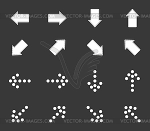 Arrow icon set 1, monochrome - vector clipart