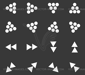 Значок стрелки набор 3, монохромный - изображение в векторе