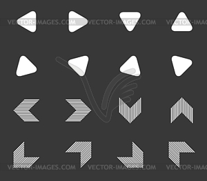 Arrow icon set 5, monochrome - vector clipart