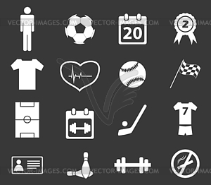 Sport icon set 2, monochrome - vector clip art