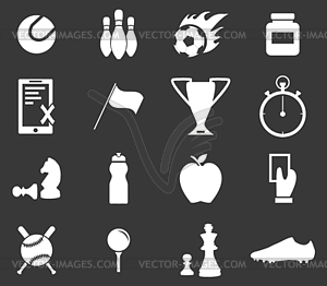 Sport icon set 3, monochrome - vector clipart