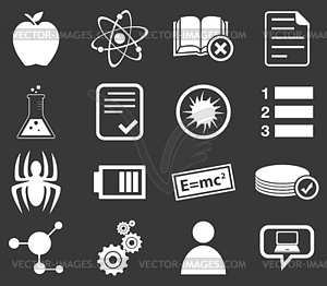 Science icon set 1, monochrome - vector image