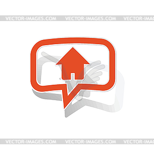 Home message sticker, orange - vector clipart