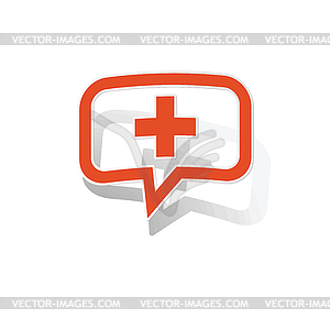 Plus message sticker, orange - vector image