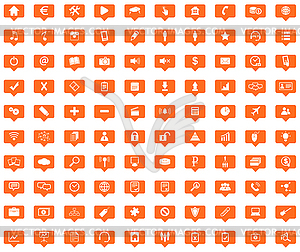 Установить веб-дизайн иконки оранжевого сообщение - векторный клипарт